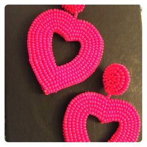 Heart shaped beaded earrings posts